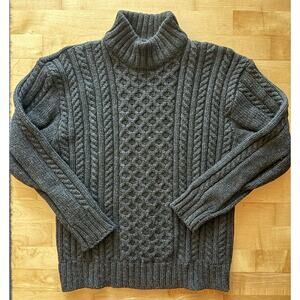 Peregrine JG Glover Cable Knit Sweater Grey Black Fisherman’s England L